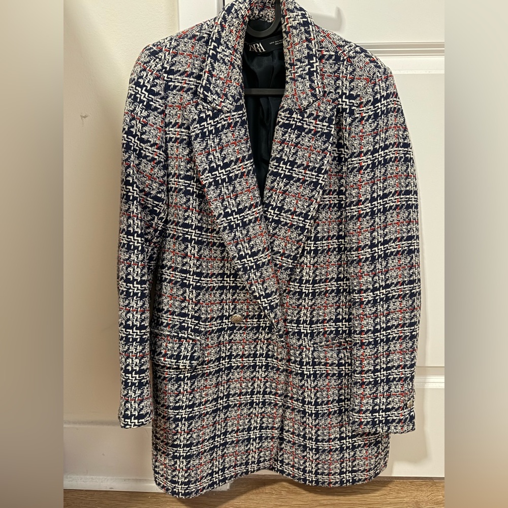 Zara Multicolor Tweed Blazer size S